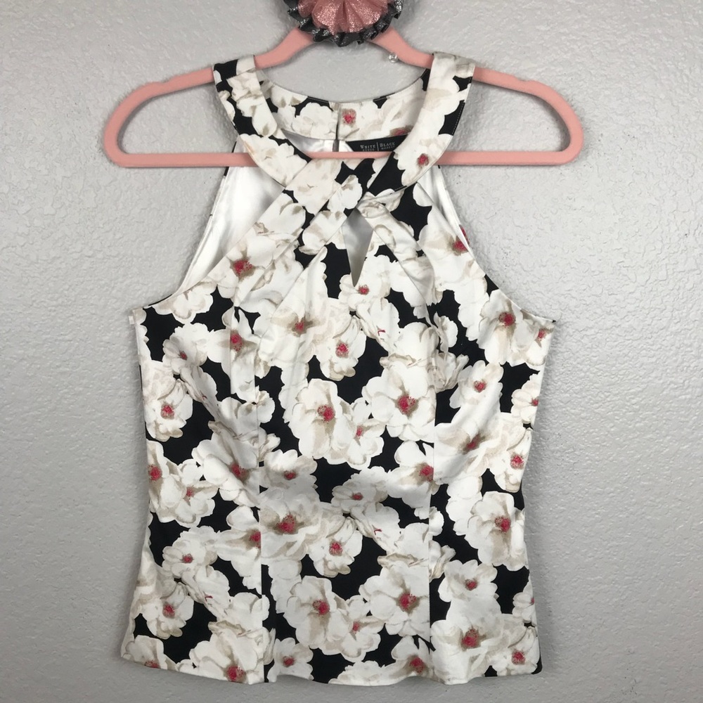 WHBM floral halter blouse size 6